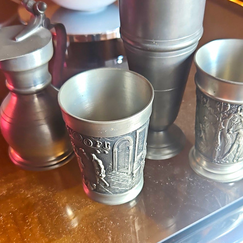 Zinn konvolut becher und - becher, kanne